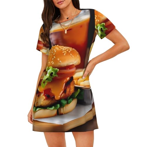 Chemise de nuit manches courtes pour femme sensible à la chaleur nocturne