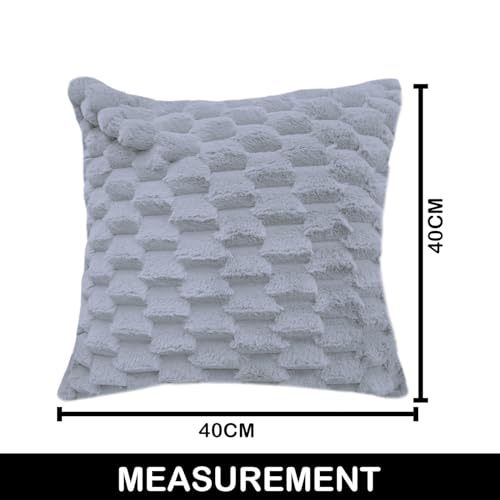 Image of Luxe Home Cushion Cover Super Soft Decorative Cushion Cover for Sofa, Bedroom, Living Room Cushion Cover 16 Inch x 16 Inch Silver-Pack of 2