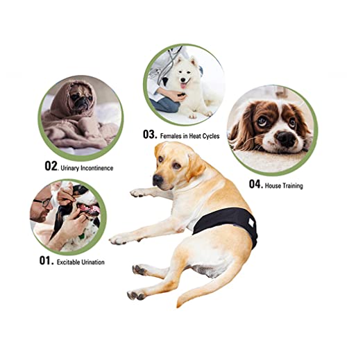Image of Male Dog Diapers Washable Dog Belly Bands Reusable Doggie Wraps - Pack of 3 (Cow, Medium(13''-17''))