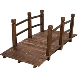 Garden Bridge Pond Decorations Outdoor Wooden Garden Pathway Garden Bridges for Outdoors Wooden Pathway