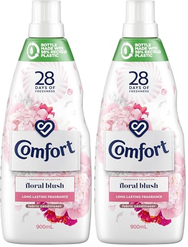 Comfort Concentrate Liquid Fabric Conditioner & Softner 900ml, Fragrance Collection LIMITED EDITION FLORAL BLUSH, 28 Days of Freshness (Pack of 2)
