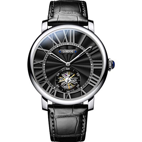時計 メンズ,自動巻き腕時計 LOBINNI 紳士 スケルトン高級時計ブランド50M 防水おしゃれ機械式男性用お洒落腕時計ビジネスmens watch 16016L (腕時計 P2)