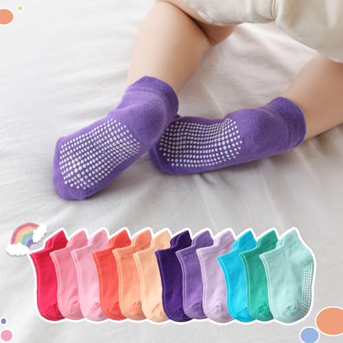 image for Aroveea Baby Toddler Socks Grip Non Slip Boys Girls Cotton 12 Pack for