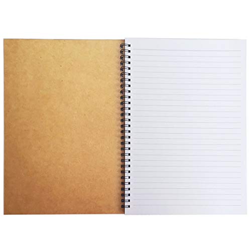 Spiral Notebook, Wirebound Notebook, Thick Paper Ruled Notebook, 60 Sheets, 10" X7”, 2 Pack (Khaki, Line) #TOP1