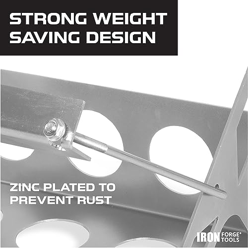 Image of Iron Forge Tools Universal Bolt-On Battery Tray Bracket, Lightweight Steel Universal Kit Mounting Box, Battery Box for Boat, Drag Racing, 10.6x7x7.5