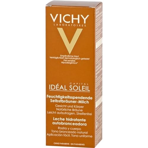Vichy Ideal Soleil Selbstbräuner-Milch für Gesicht und Körper, Selbstbräuner mit Sheabutter, Für bis zu 8 Stunden Feuchtigkeit und eine einheitliche Bräune, 100 ml 3