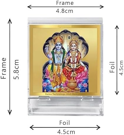 Generic Vishnu Laxmi Photo Frame for Car Dashboard, Table Decor (Set of 1)