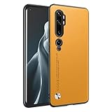 HONLEN Custodia per Xiaomi MI Note 10 / Xiaomi MI Note 10 Pro (6.47" Inches) Cover per Telefono Aziendale con Retro in Pelle, Giallo
