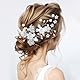 Haarschmuck Hochzeit Set,15 Stück Braut Haarschmuck Perlen,Haarnadeln Hochzeit Silber,Brautschmuck Haare mit Kristall Blumen,U-förmige Haarspange Hochzeit mit Strasssteine für Braut