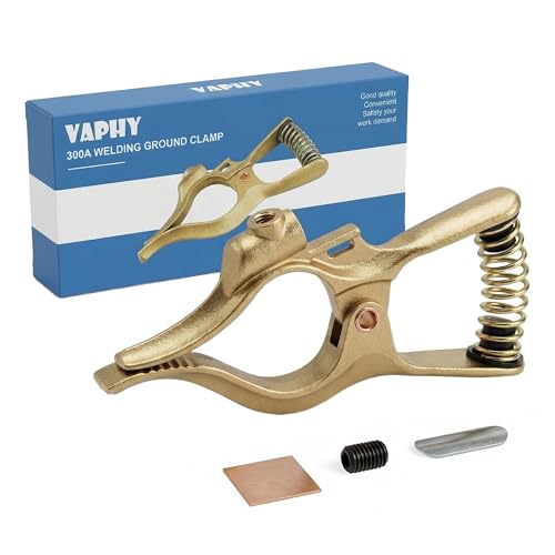 Vaphy 300-Amp T-Style Welding Ground Clamp Brass