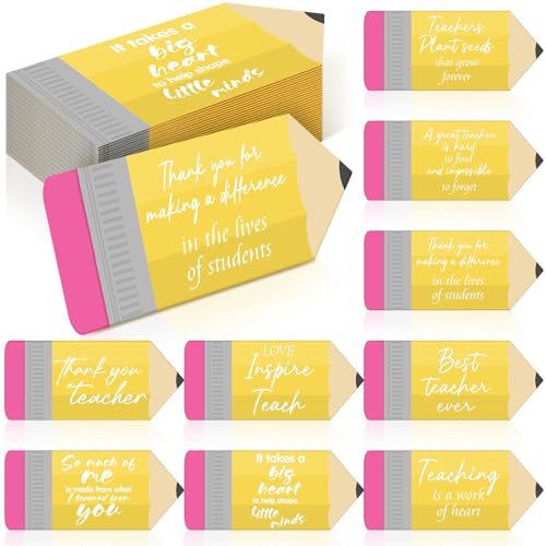 Kosiz 9 Pcs Pencil Gift Card Holder Back to School Gifts Teacher Appreciation Card Holder Gifts Teacher Thank You Greeting Bulk Pencil Money Holders for End of School Graduation Party Supplies