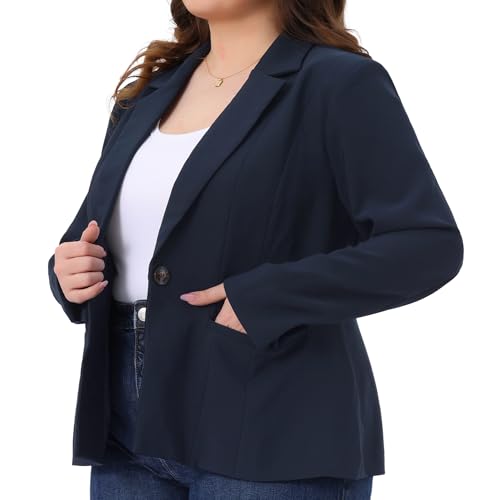 Agnes Orinda Blazers for Women Plus Size Long Sleeve Notched Lapel Work Business Casual Outfits Suit Jackets Blazer2