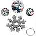 Produktbild DDP 18 in 1 Schneeflocke Multifunktionswerkzeug Karte Edelstahl Schraubendreher Schlüsselanhänger Kombinationswerkzeug Kompaktes Tragbares Outdoor-Abenteuer Multi-Tool-Öffner,2