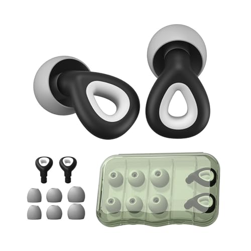 XFSRG Tapones Cancelacion Ruido Tapones De Cera Para Dormir Tapones Oidos Natación Tapones Para Dormir Sin Ruido Cascos Para Dormir Tapones Antironquidos Tapones Silicona Oidos(Negro)