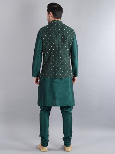 Image of Uri and MacKenzie Men's Silk Blend Kurta Pajama with Designer Ethnic Nehru Jacket /Modi Jacket