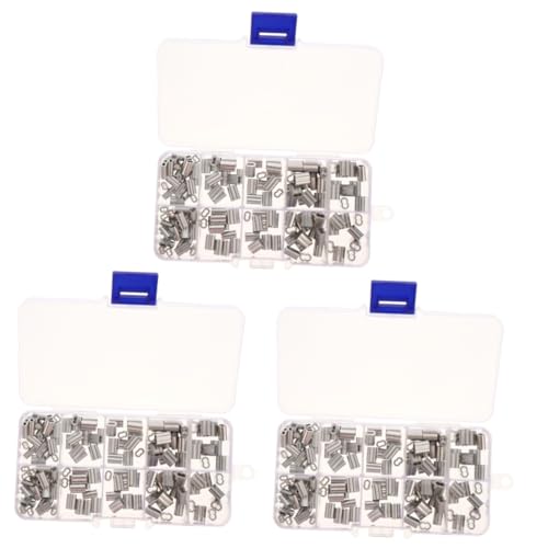 MUCKLILY Sets Crimping Loop Sleeves Aluminum Cable Sleeves Clips Hardwares for Purpose Cable Pcs