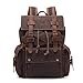 FANDARE Unisex Schulrucksack Teenager Rucksack für Herren/Damen Wanderrucksack Reise Daypack Schultasche Leinwand Braun