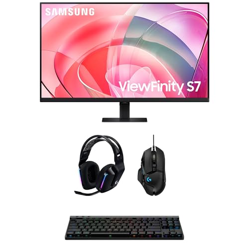 Image of Samsung LS37D700EANXZA 37 inch S70D ViewFinity 4K UHD High Resolution Monitor with G733 Headset, G515 Keyboard, and G502 Mouse (2025)