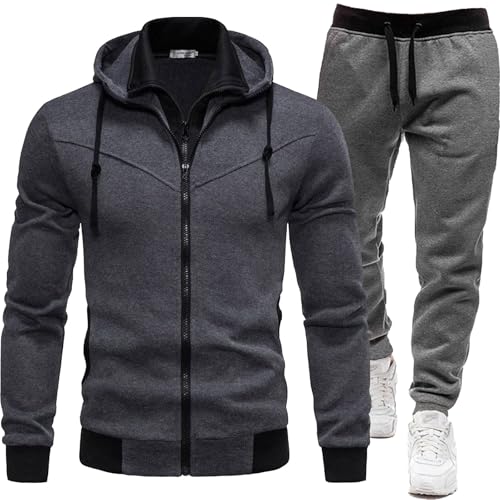 Tuta Uomo Completa Due Pezzi Con Cappuccio - Set Felpa
