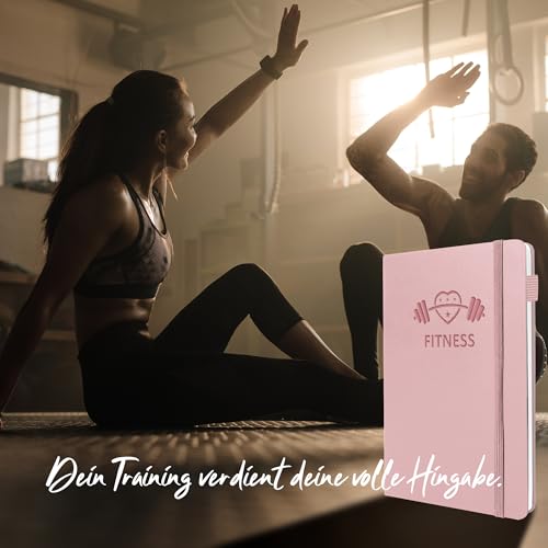 BIROYAL Trainingstagebuch Deutsch für Frauen mit 186 Workout für dein Krafttraining - Rosa Undatierte Trainingsbuch - A5 Fitness Journal for Women - Abnehmtagebuch - Workout Planer für Gewichtsverlust