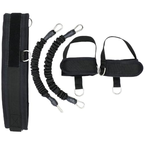 SKISUNO Bandas Tubulares Elásticas para Tobillos Correas de Resistencia para Entrenamiento de Piernas Accesorio Portátil para Fitness y Ejercicios de Salto 1 Juego Negro para