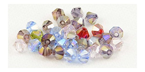 Lot de 30 perles en cristal AB 6 mm de couleur assortie (81720-20)