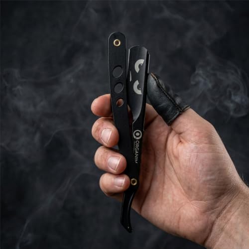 Image of Stainless Steel Black Coated Barber Razor | Sliding Head Manual Straight Razor |Salon & Home Beard Styling