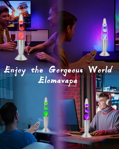 Image of LED Lava Lamp for Kids Adults: Remote Control 17 Colors Changing Liquid Motion Lamps for Boys Girls - 13 inch Small Table Lamp with 4 Glitter Modes for Bedroom - Christmas Mood Night Light Decorations