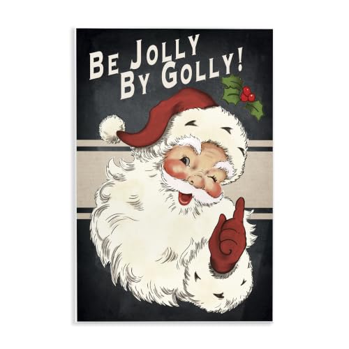 Vintage Christmas Santa, 10 x 15 Inch Mounted Print on Wall Plaque