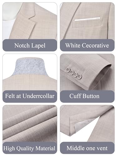 MAGE MALE Men's One Button Blazer Lightweight Casual Sport Coats Solid Color Suit Jacket - Image 6