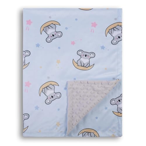 Image of Donsonny Baby Blanket for Boys Girls Soft Minky with Double Layer Dotted Backing, Cartoon Printed 30 x 40 Inch Toddler Blanket (Cute Koala)