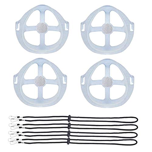 3d Mask Bracket Silicone - Protect Lipstick Internal Support 3d bracket for Comfortable Mask Wearing More Breathing Space - Washable Reusable - 4 pack Large-Adult