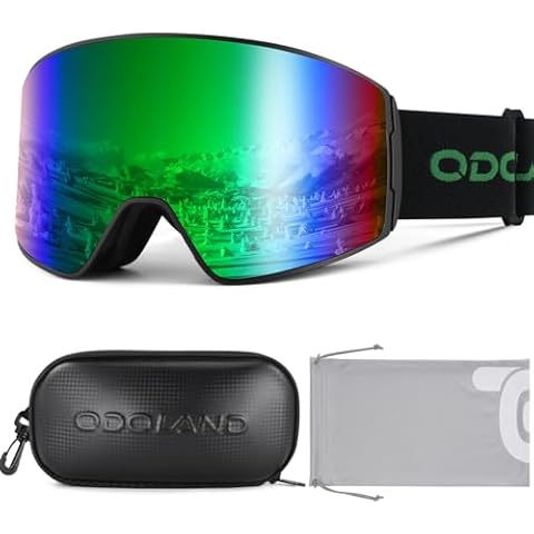 Odoland Anti-Fog Ski Goggles with UV Protection Cover