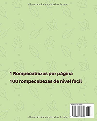 Sudoku para Adultos 100 Cuadrículas Nivel Fácil Volumen 8: Libro de Sudoku, Rompecabezas para Adultos, SudoKu con Soluciones, Cuadrículas Clásicas de 9 × 9.
