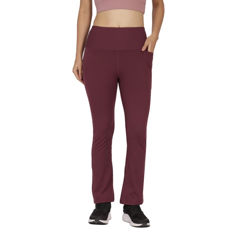 Image of Blissclub Ultimate Flare Pants for Women Above 5'5 ft Tall | Ribbed Waistband, 4 Pockets | High Waist Trousers and Formal Pants for Office wear