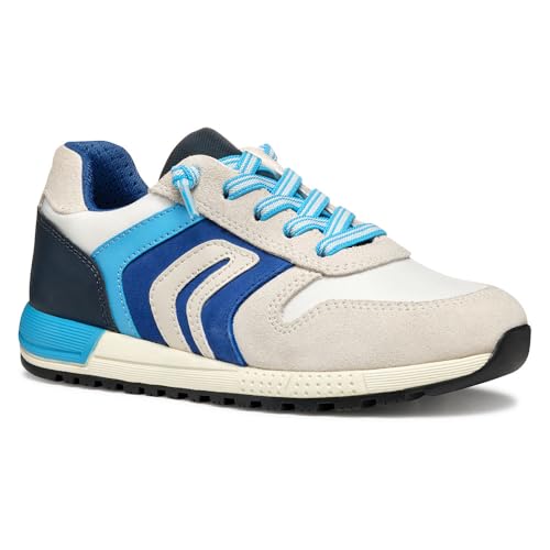 Geox J ALBEN Boy B, Scarpe da Ginnastica, White/Royal, 34 EU