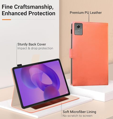 Image of TGK Flip Cover for Lenovo Idea Tab Plus 12.1 inch Tablet Case TB361FU TB361ZU with Stylus Holder (Peach)