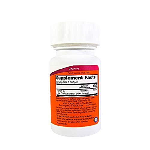 Vitamina D D-3 1000-0 IU (120 softgels) Now Foods