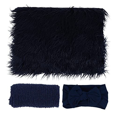 1set Fotografia Per Ragazzo Ragazza Headband Swaddle e Coperta Morbida Scuro Accessori Per Sessioni Fotografiche Di Maschi e Femmine