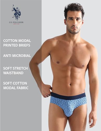 Image of U.S. Polo ASSN. Men PB005 Cotton Modal Printed Premium Underwear Brief -Pack of 1