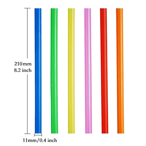 E-Uniona EOYOO 100 Pcs Jumbo Smoothie Straws,Colorful Disposable Wide-Mouthed Large Straw. thumb #1