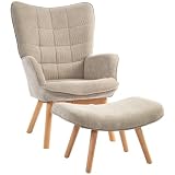 Homcom Ohrensessel mit Hocker