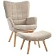 Homcom Ohrensessel mit Hocker