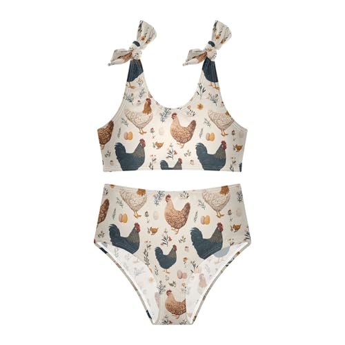 Image of Girls Tankini Swimsuit 2 Piece Pink Unicorn Donuts Summer Beach Bikini Bathing Suit 3T