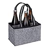 Relaxdays 6-delige flessendrager, vilt, mannenhandtas bier, stof flessentas voor 0,5 l flessen, 15x24x15cm, kleurkeuze, grijs, 1 stuks