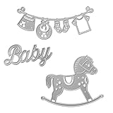 Baby Clothes Metal Cutting Dies for Card Making and Photo Album Decorations, Hobbyhorse Embossing Die Cuts for DIY Scrapbooking Craft