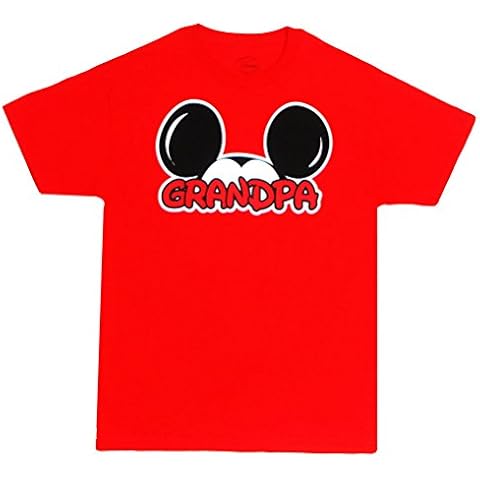 Disney Adults GRANDPA Mickey Mouse Fan Tee Red Small Cover