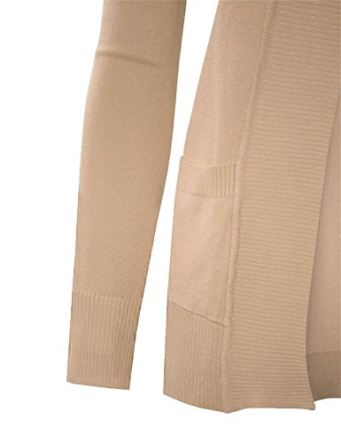 Image of Cielo Women's Solid Basic Open Front Pockets Knit Sweater Cardigan