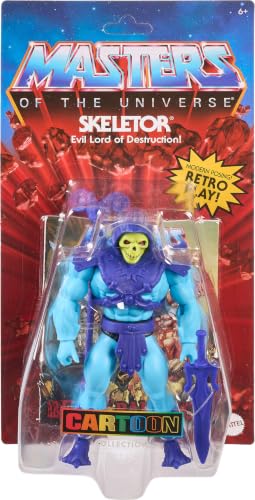Image of Masters of The Universe Origins Action Figure Skeletor, 5.5 Inch 1980s Motu TV Villain, Detailed Design with Harness, Havoc Staff & Sword