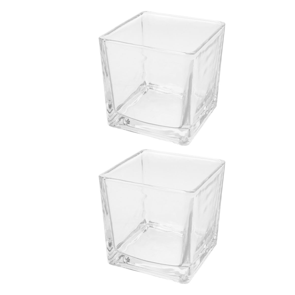 Vases cubes en verre pour fleurs et plantes au centre de votre salon chaleureux